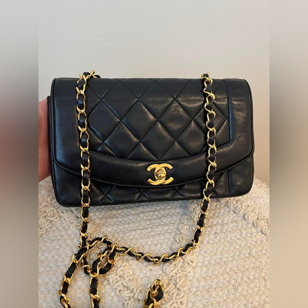 Chanel Diana Single Flap, 24k Gold Hardware, Lambskin